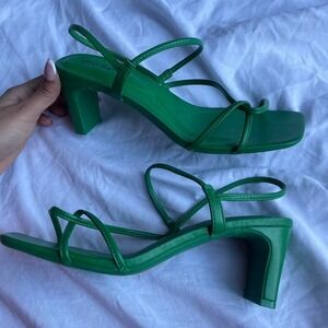 On 34th Green Strappy Heels Size 8.5